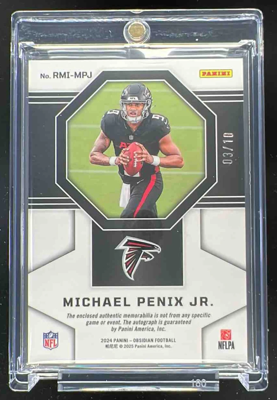 2024 Obsidian Rookie Materials Ink Gold #RMI-MPJ Michael Penix Jr. RC Auto /10 - Image 2