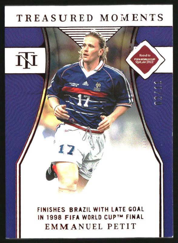 2022 Panini National Treasures Road to the World Cup Ruby Emmanuel Petit /11