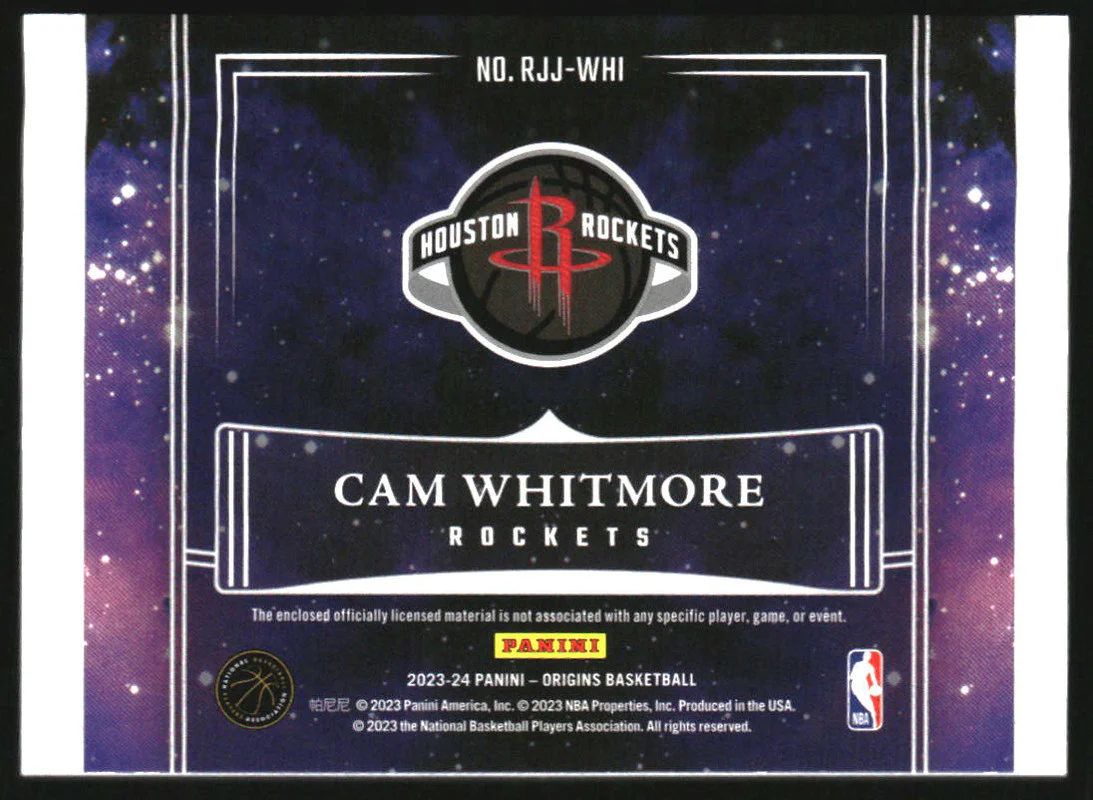 2023-24 Panini Origins Rookie Jumbo Jerseys Pink Cam Whitmore RC /25 - Image 2
