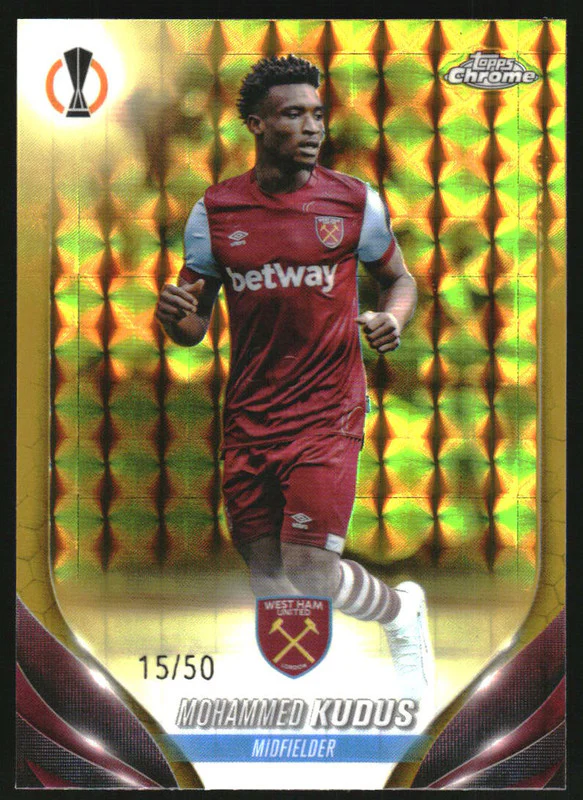 2023 Topps Chrome UEFA Club Competitions Geometic Gold #110 Mohammed Kudus /50