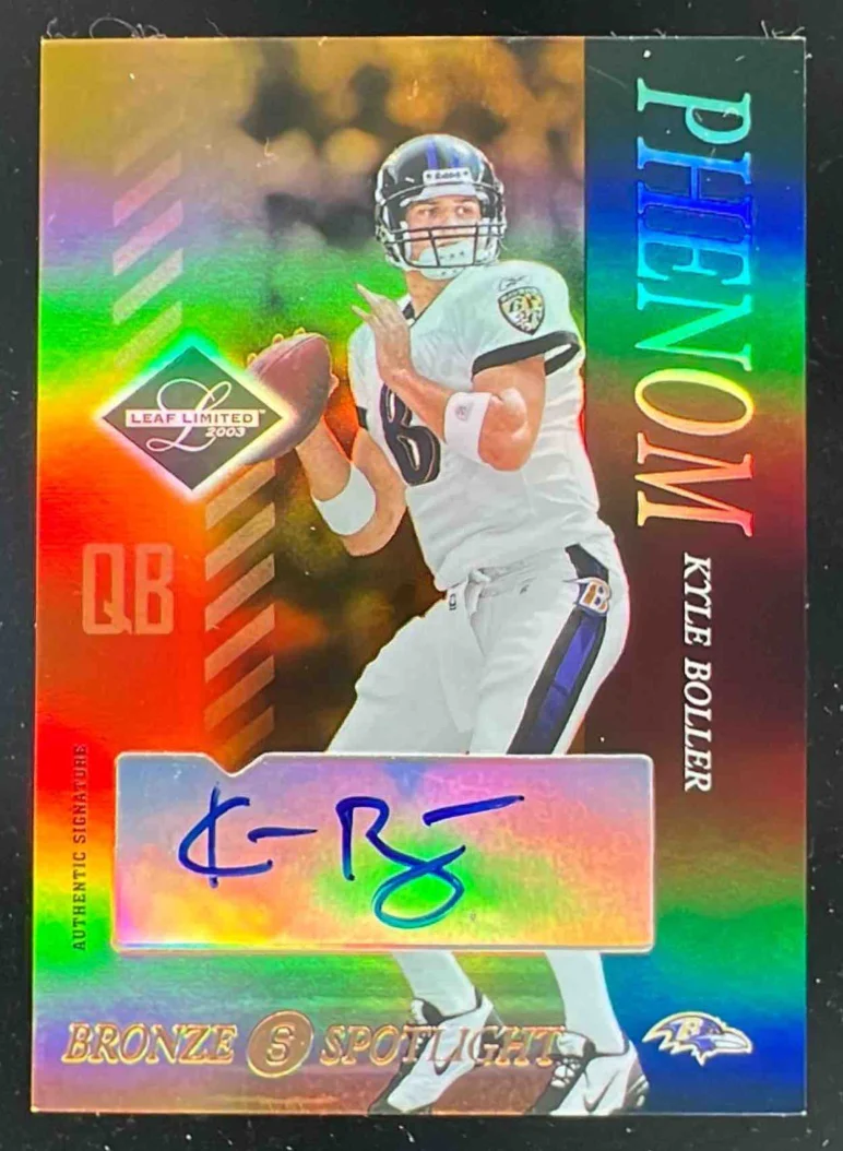 2003 Leaf Limited Bronze Spotlight #136 Kyle Boller RC Auto /25