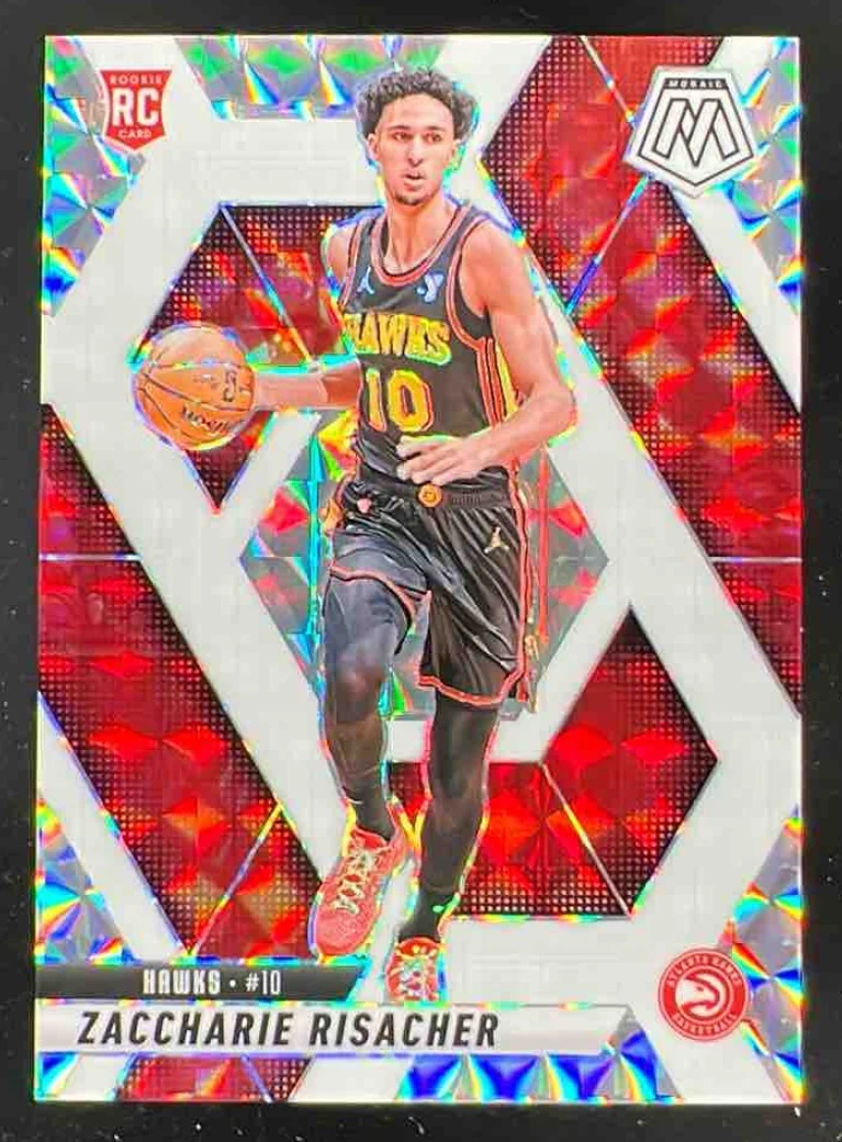 2024-25 Panini Mosaic Choice White Mosaic #213 Zaccharie Risacher RC /35