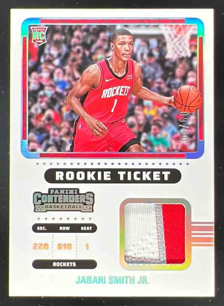 2022-23 Contenders Rookie Ticket Swatches Prime #RTS-JSJ Jabari Smith Jr. RC /10