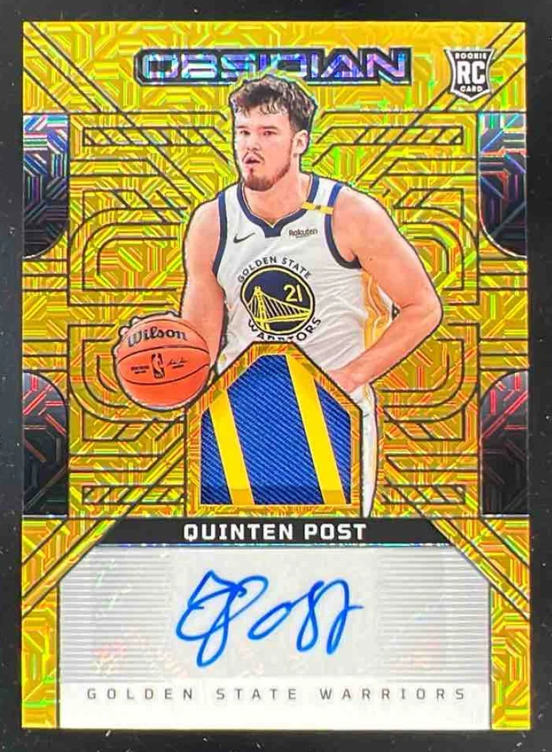 2024-25 Obsidian Jersey Ink Electric Etch Gold Flood Quinten Post Auto /10