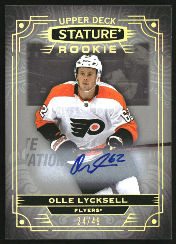 2022-23 Upper Deck Stature Photo Variant Autographs Olle Lycksell RC Auto /49