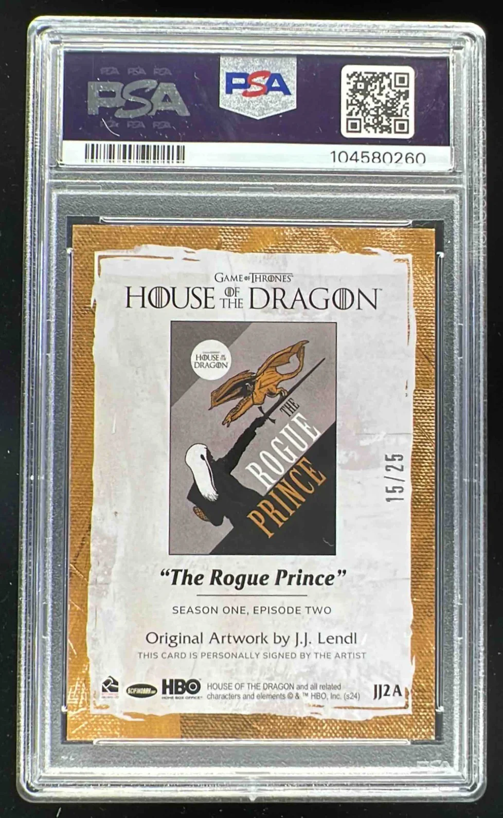 2024 House of Dragon Auto Poster Prince JJ Lendl /25 PSA 8.5 - Image 2