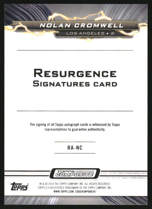 2023 Topps Composite Resurgence Auto Black Geometric Nolan Cromwell /2 - Image 2