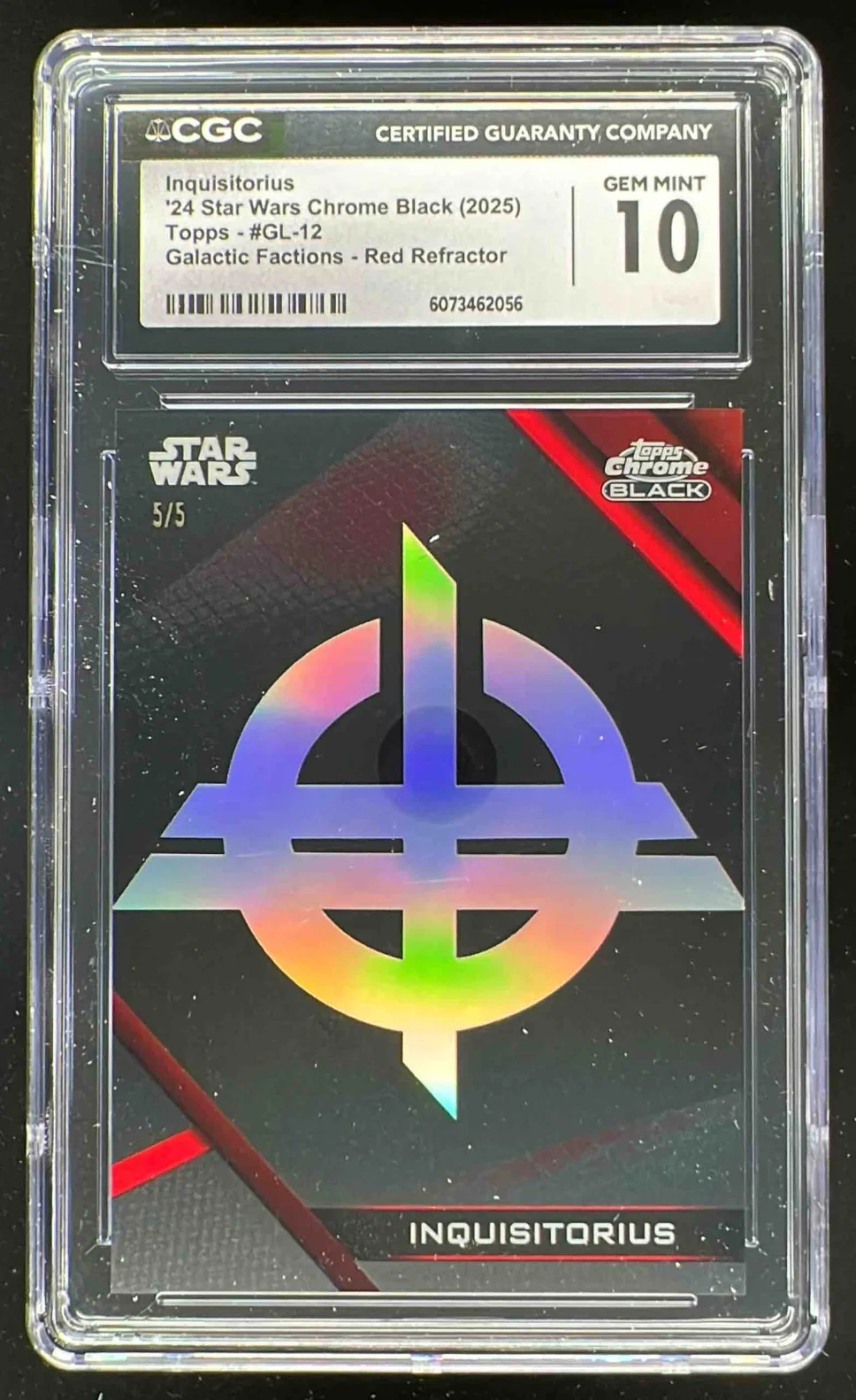 2024 Topps Chrome Black Star Wars Galactic Factions Red Inquisitorius /5 CGC 10