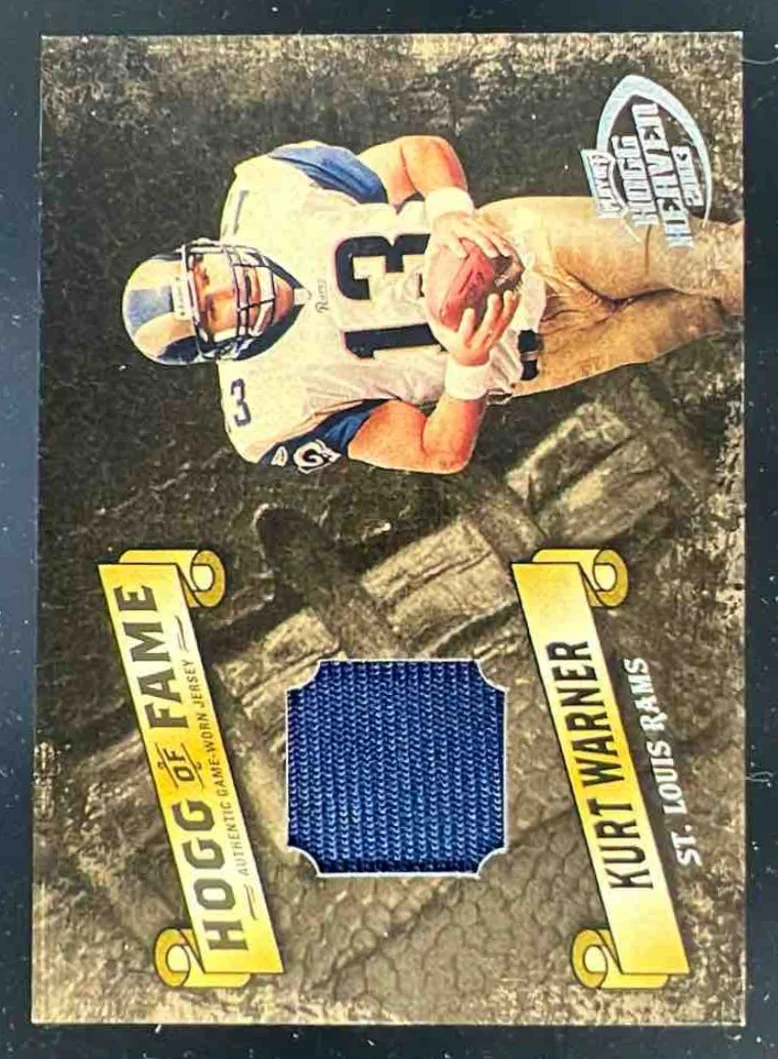 2003 Playoff Hogg Heaven Hogg of Fame Materials Silver #HF-25 Kurt Warner /75