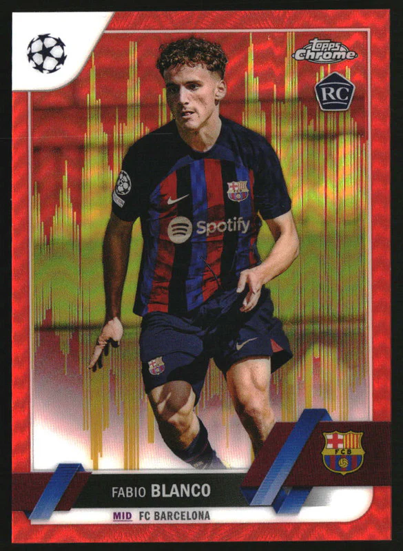 2022-23 Topps Chrome UEFA Club Competitions Red Gold Seismic Fabio Blanco RC