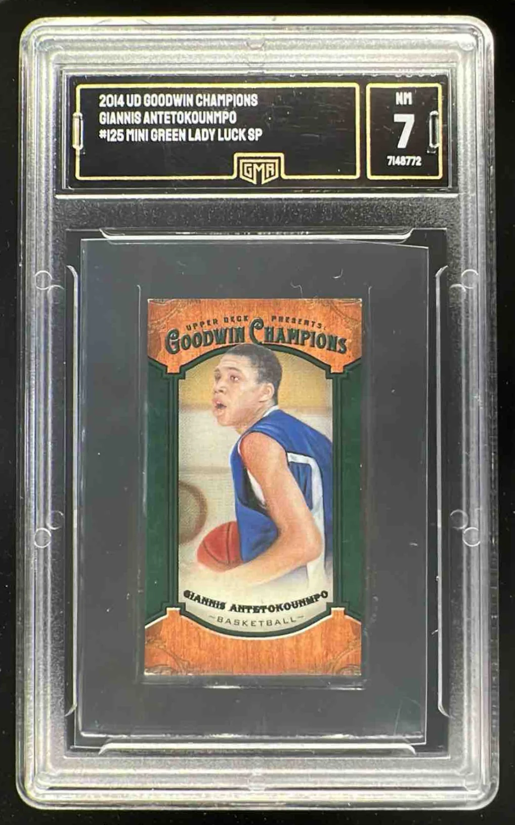 2014 Goodwin Champions Mini Green Lady Luck Back Giannis Antetokounmpo GMA 7