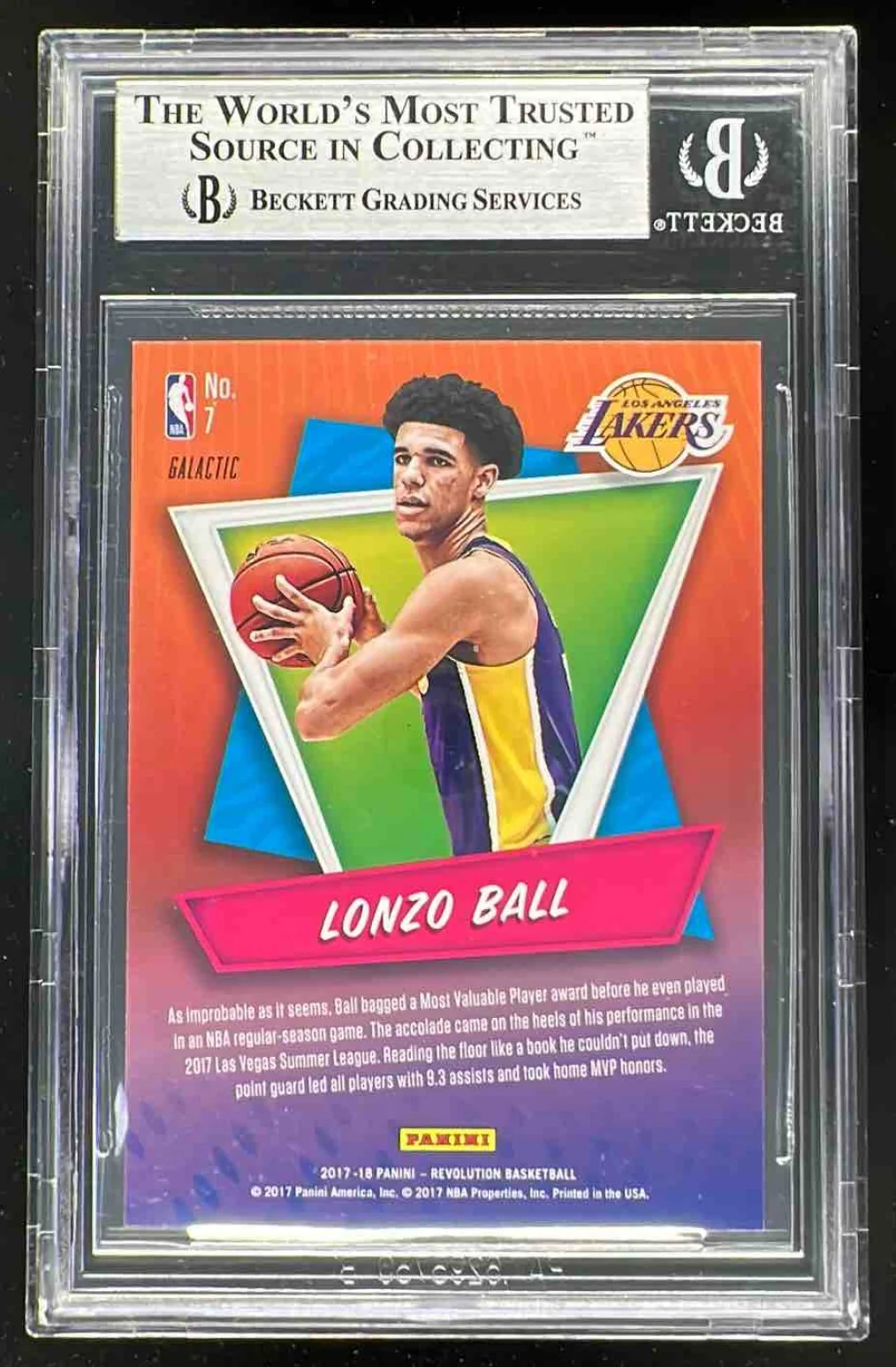 2017-18 Panini Revolution Rookie Revolution Galactic #7 Lonzo Ball RC BGS 9 - Image 2