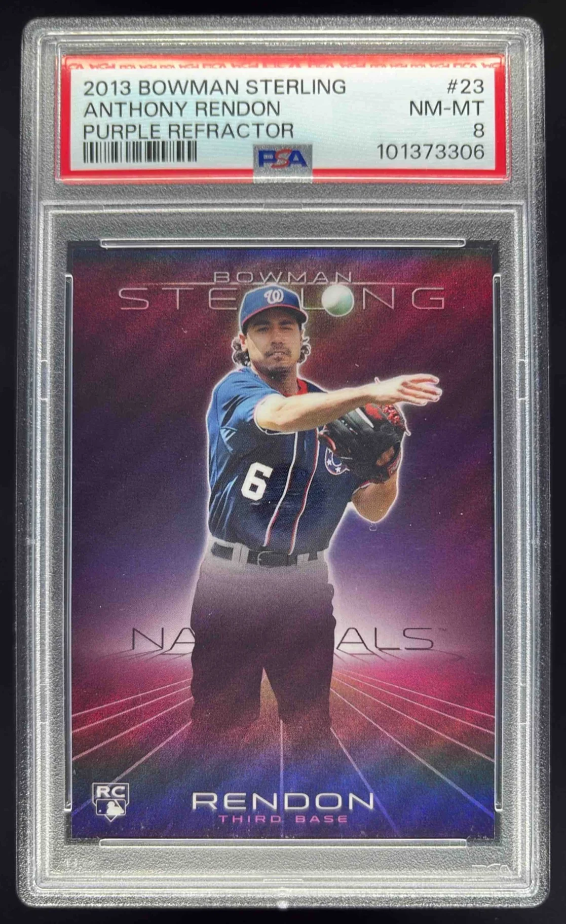 2013 Bowman Sterling Purple Refractors #23 Anthony Rendon RC /10 PSA 8