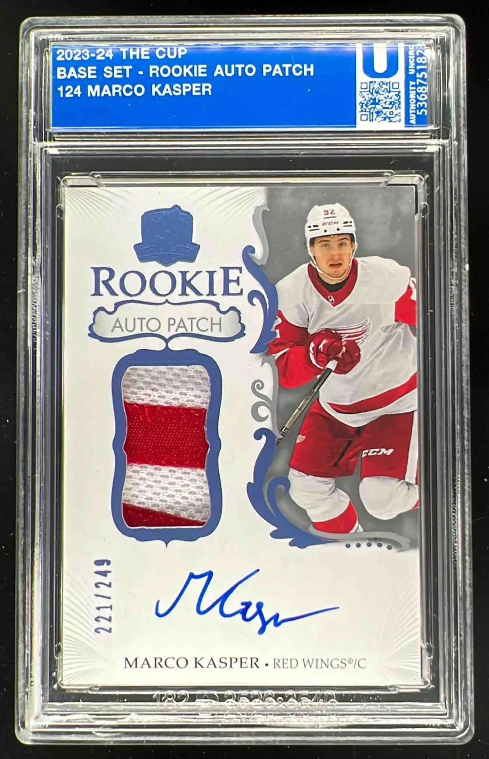 2023-24 The Cup #124 Marco Kasper Rookie Patch Auto Autograph Auto /249