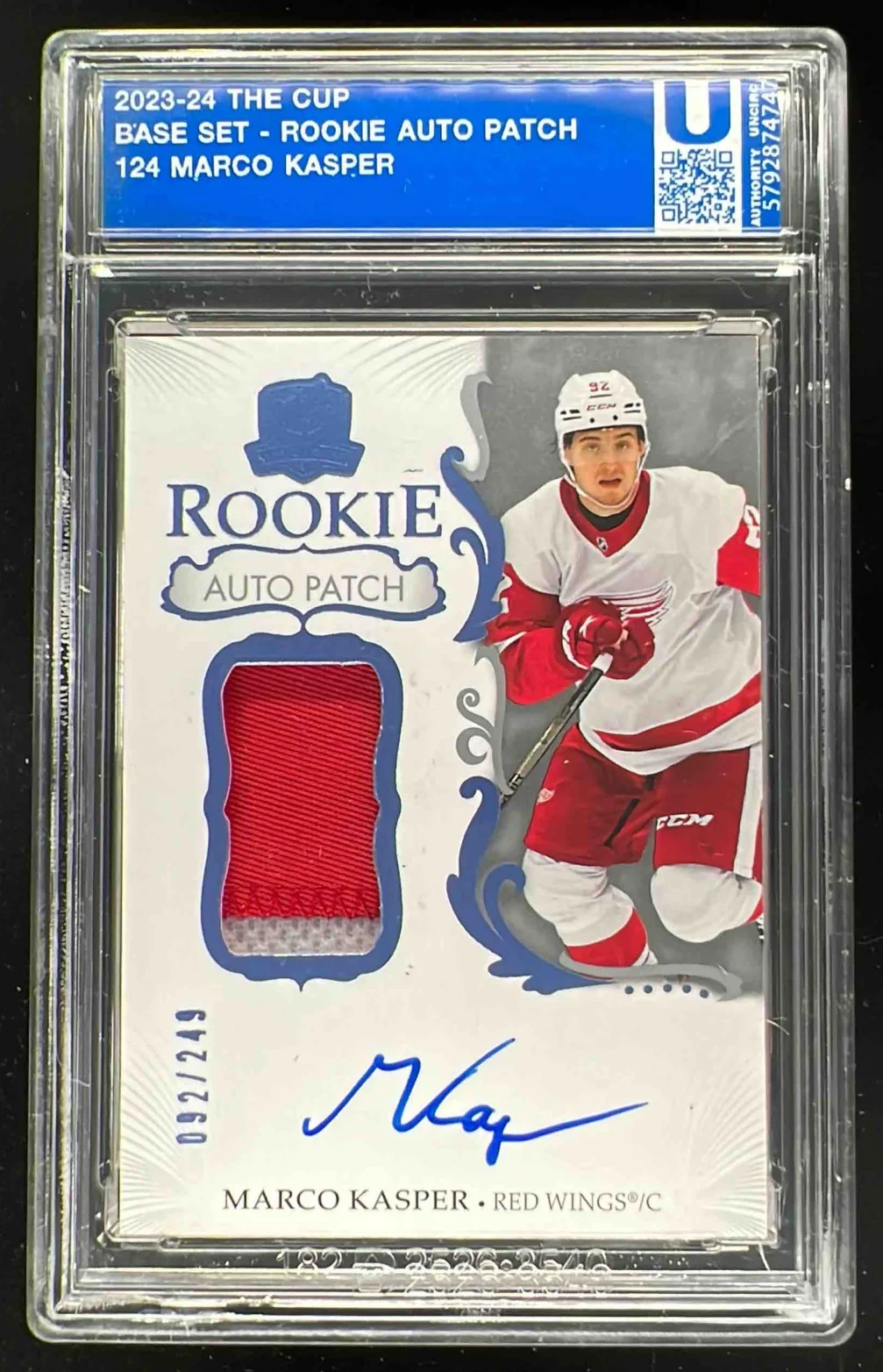 2023-24 The Cup #124 Marco Kasper Rookie Patch Auto Autograph Auto /249