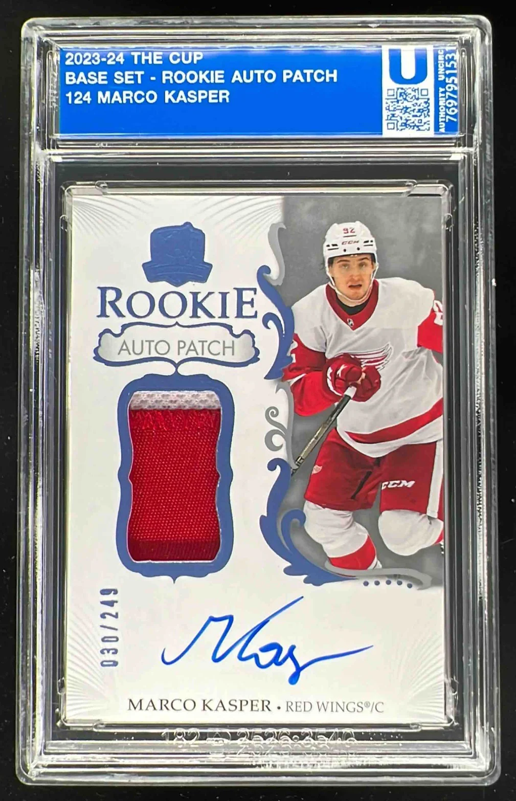 2023-24 The Cup #124 Marco Kasper Rookie Patch Auto Autograph Auto /249