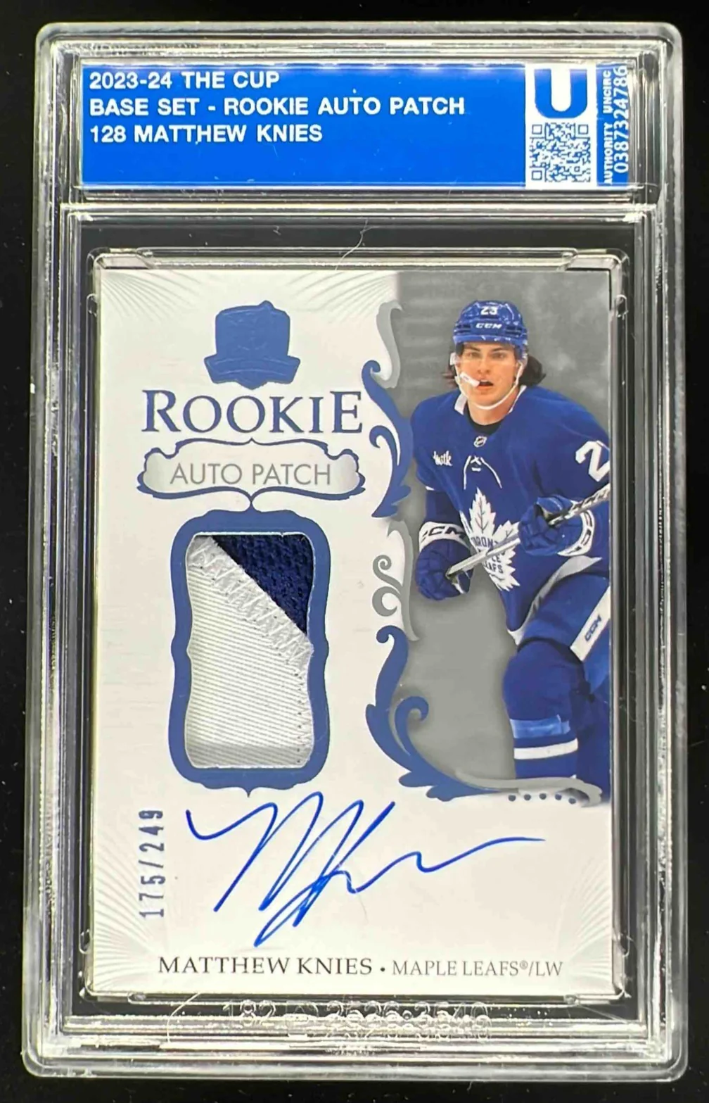 2023-24 The Cup #128 Matthew Knies Rookie Patch Auto Autograph Auto /249