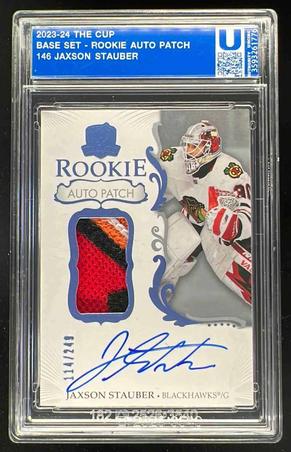 2023-24 The Cup #146 Jaxson Stauber Rookie Patch Auto Autograph Auto /249