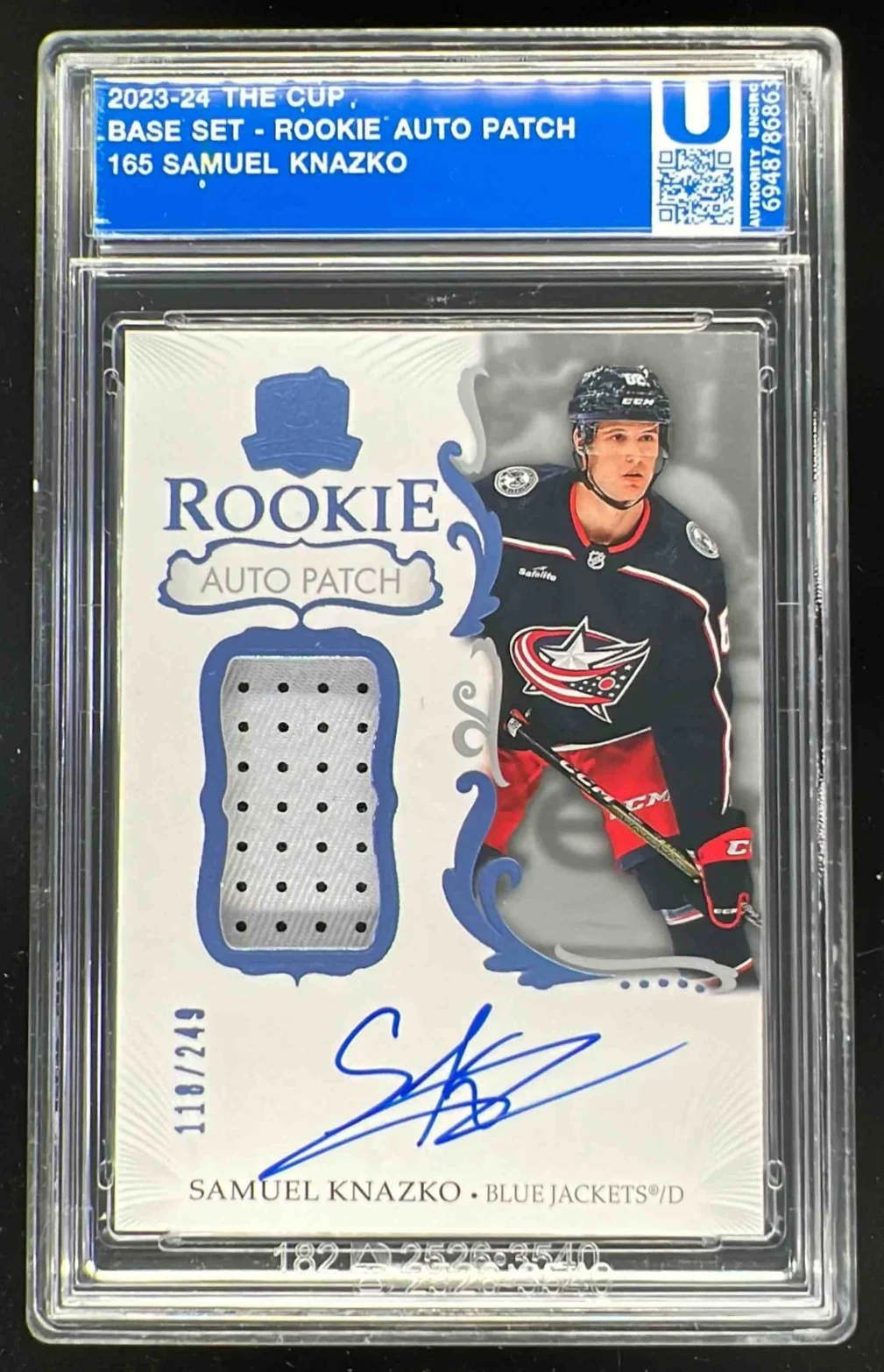 2023-24 The Cup #165 Samuel Knazko Rookie Patch Auto Autograph Auto /249