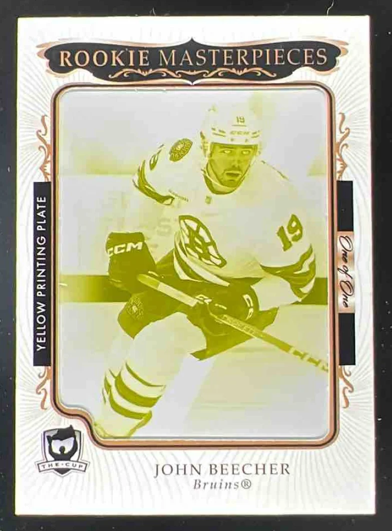 2023-24 The Cup Rookie Masterpieces Printing Plate Yellow John Beecher 1/1