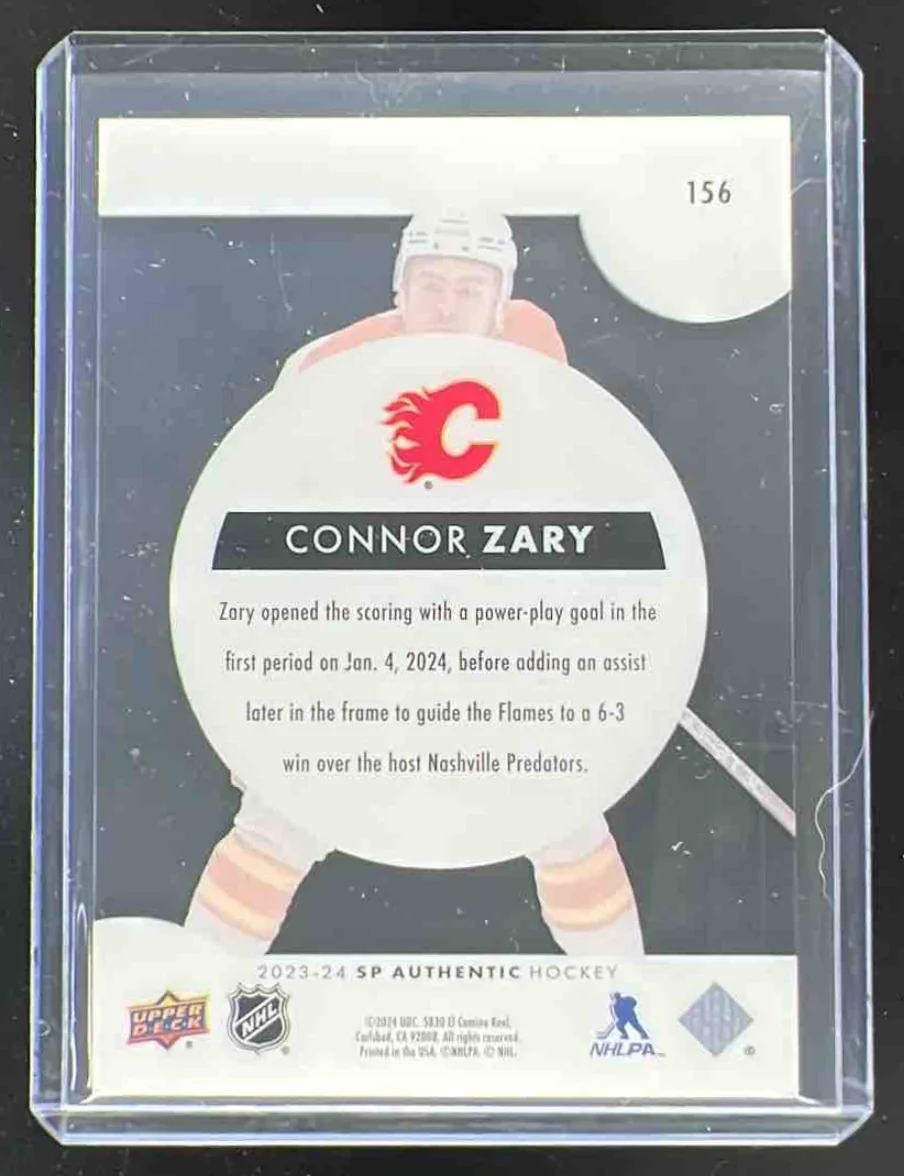2023-24 SP Authentic Acetate #156 Connor Zary Future Watch - Image 2