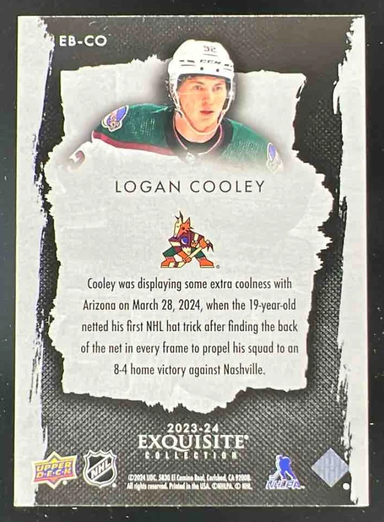 2023-24 Exquisite Collection Black #EB-CO Logan Cooley /99 - Image 2