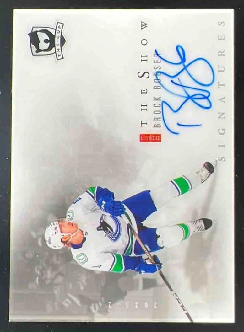 2023-24 The Cup The Show White Auto #SW-BO Brock Boeser Autograph Auto