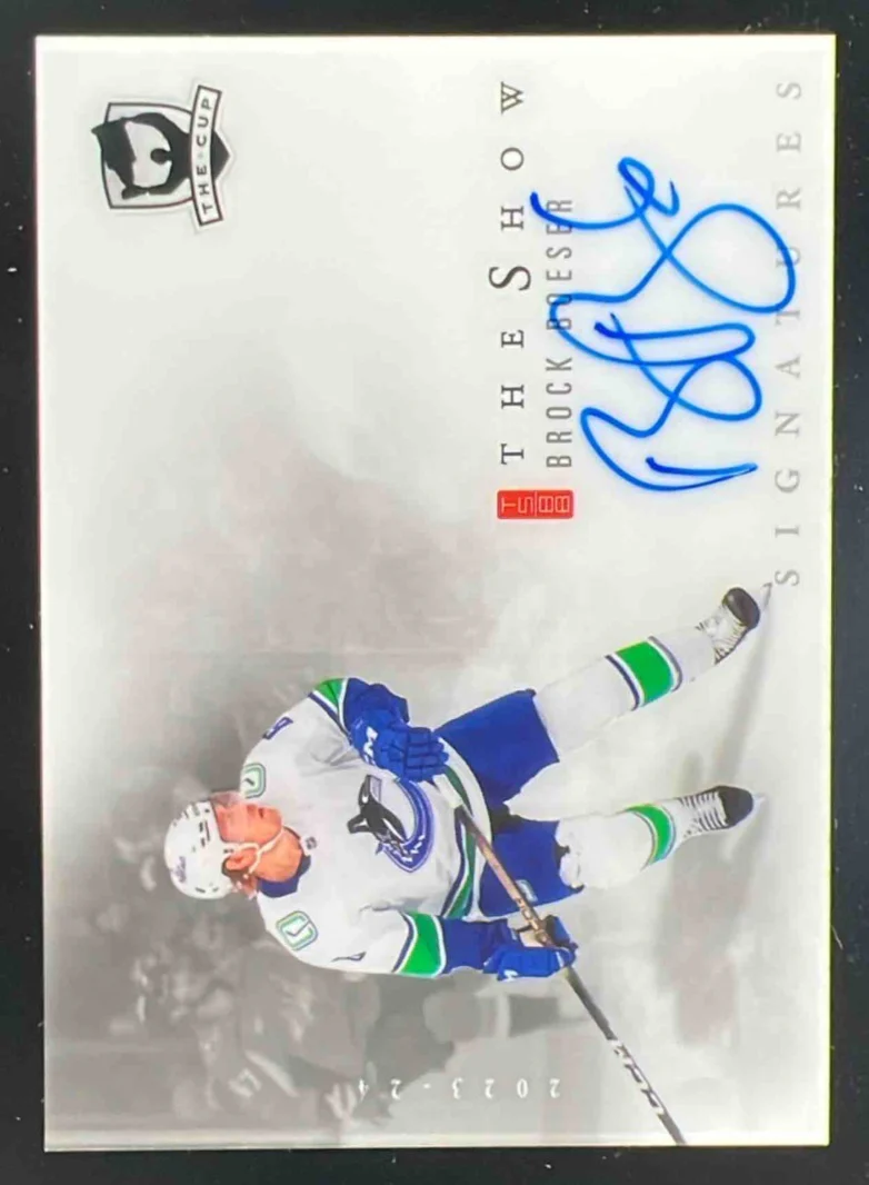 2023-24 The Cup The Show White Auto #SW-BO Brock Boeser Autograph Auto