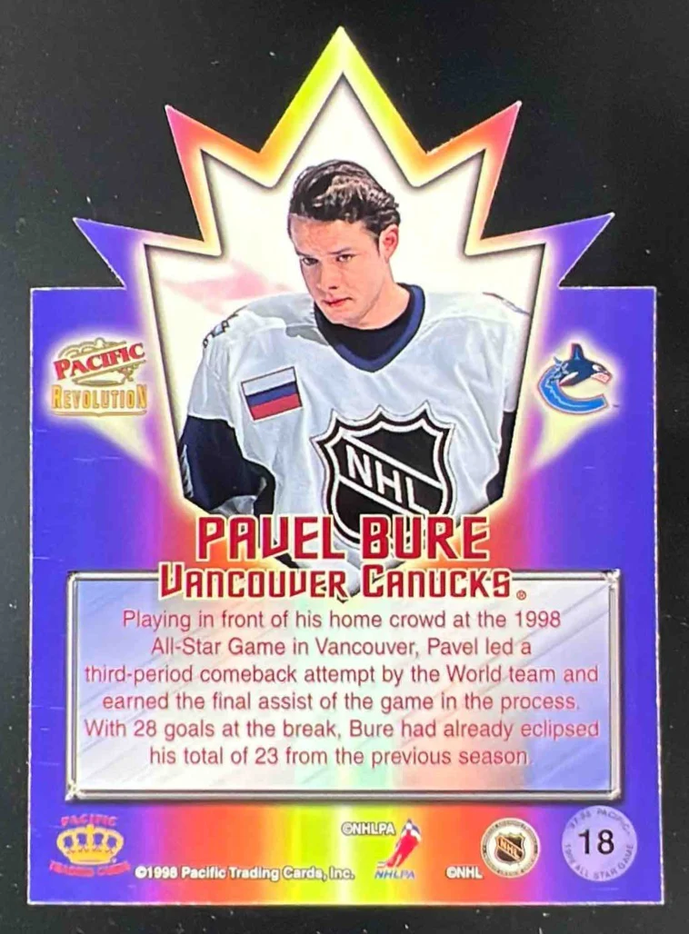 1997-98 Pacific Revolution 1998 All Star Game Die Cuts #18 Pavel Bure - Image 2