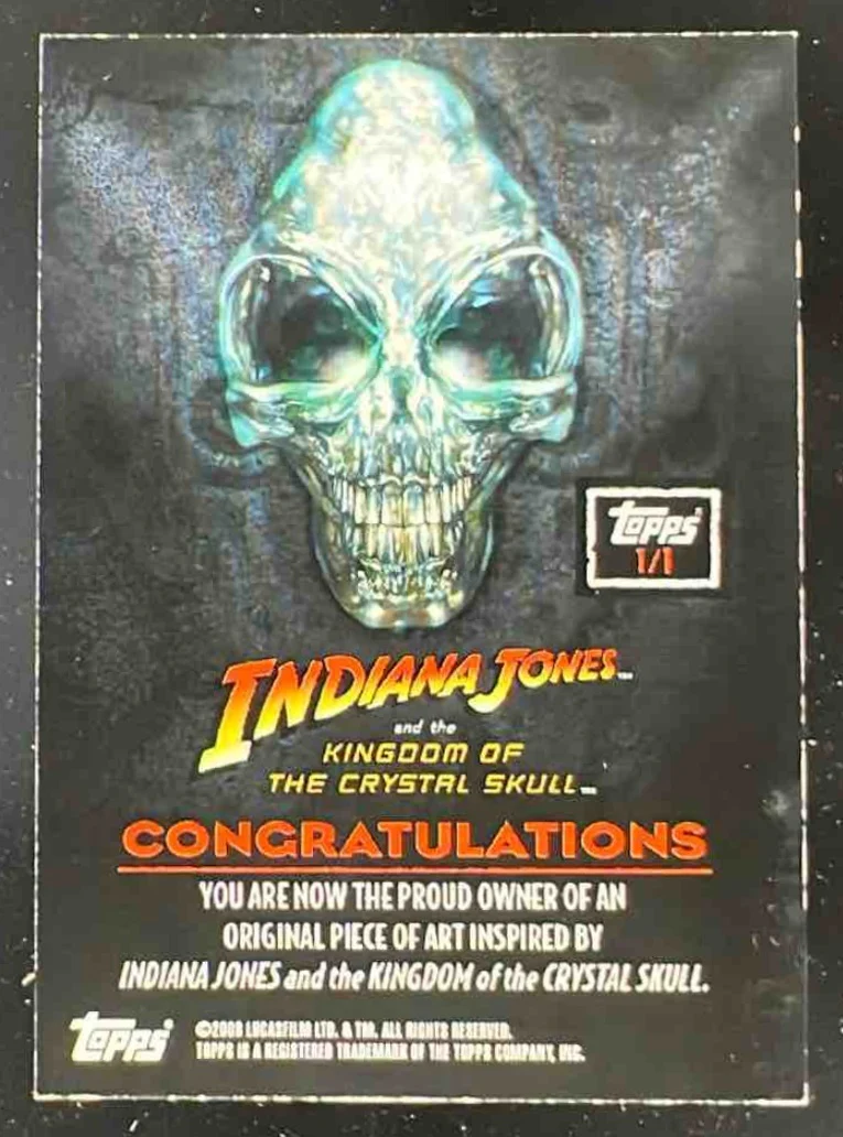 2008 Topps Indiana Jones Kingdom of Crystal Skull Sketch Card Auto 1/1 - Image 2