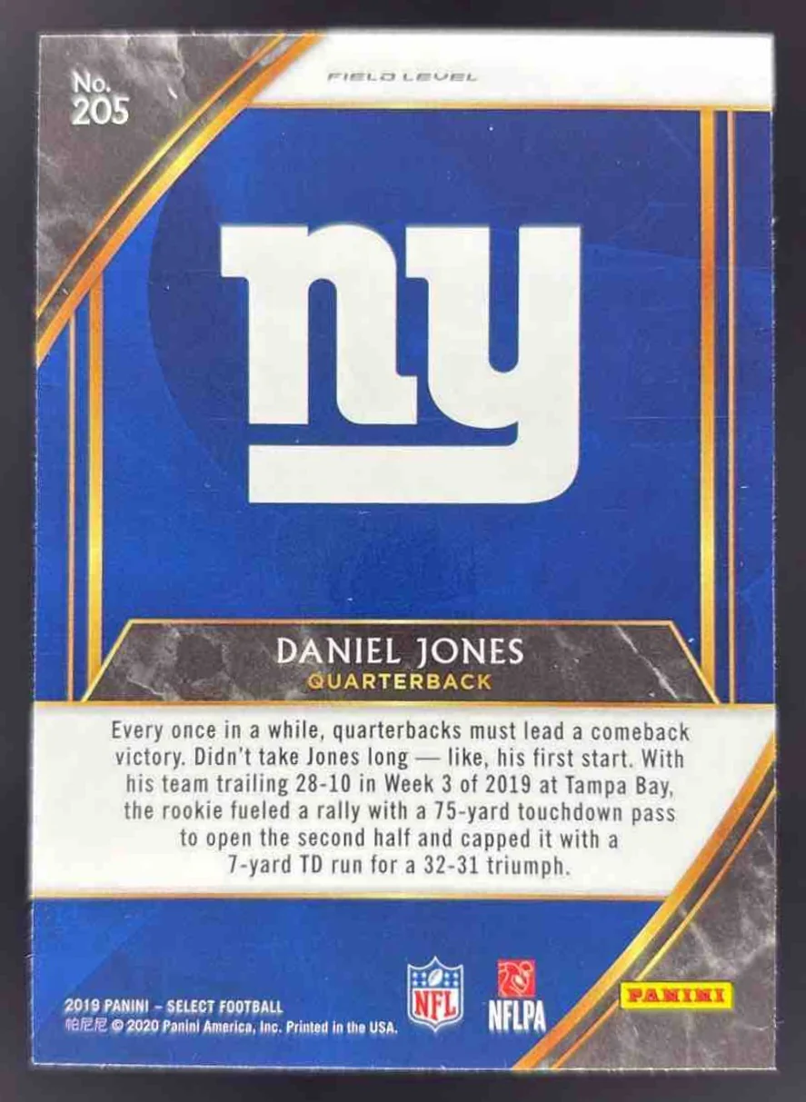 2019 Panini Select #205 Daniel Jones Field RC - Image 2