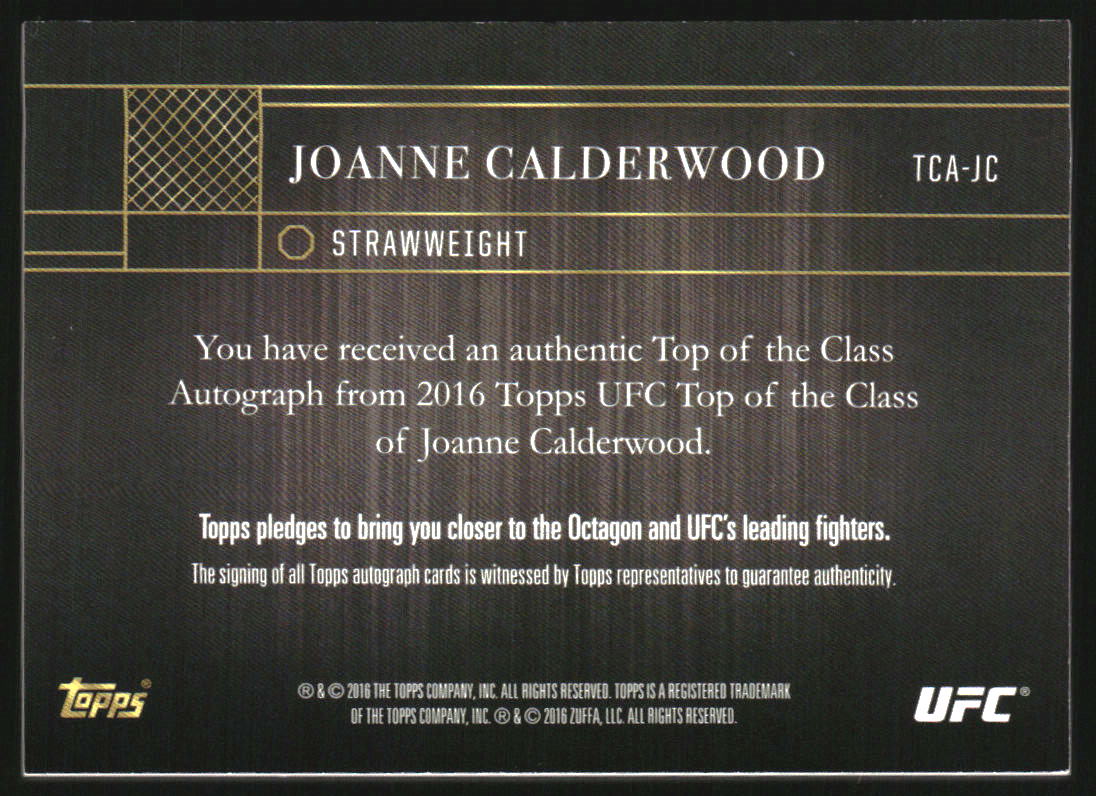 2016 Topps UFC Top of the Class #TCAJC Joanne Calderwood Autograph Auto - Image 2