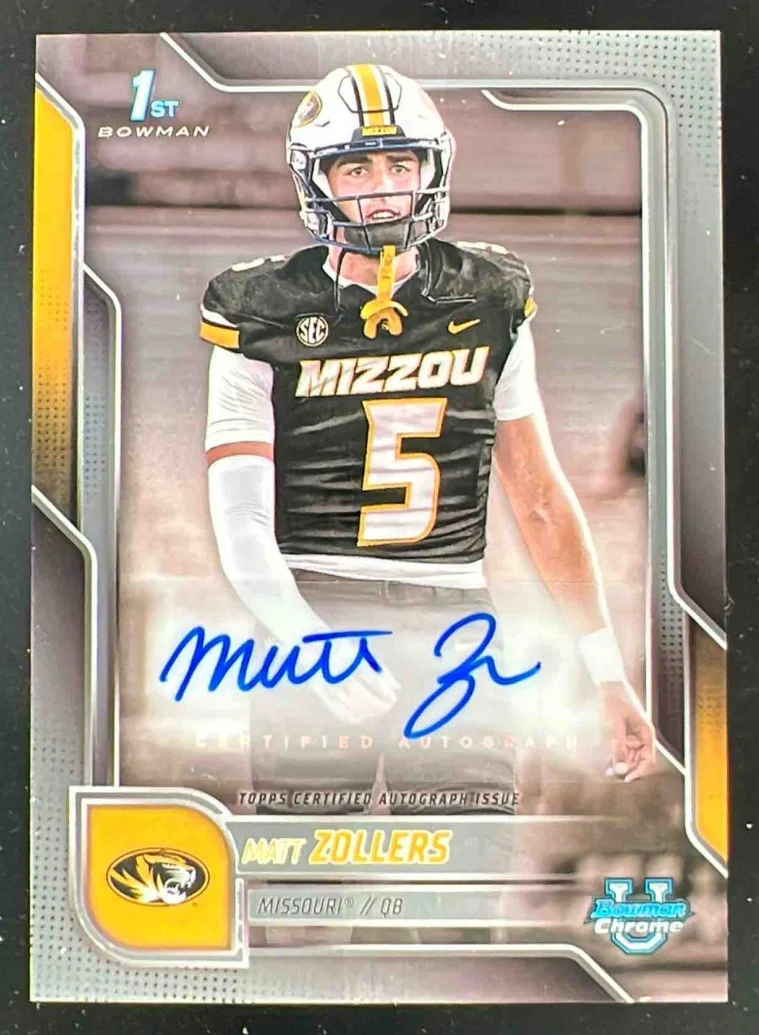 2025 Bowman Chrome University Autograph #BCA-MZ Matt Zollers Auto