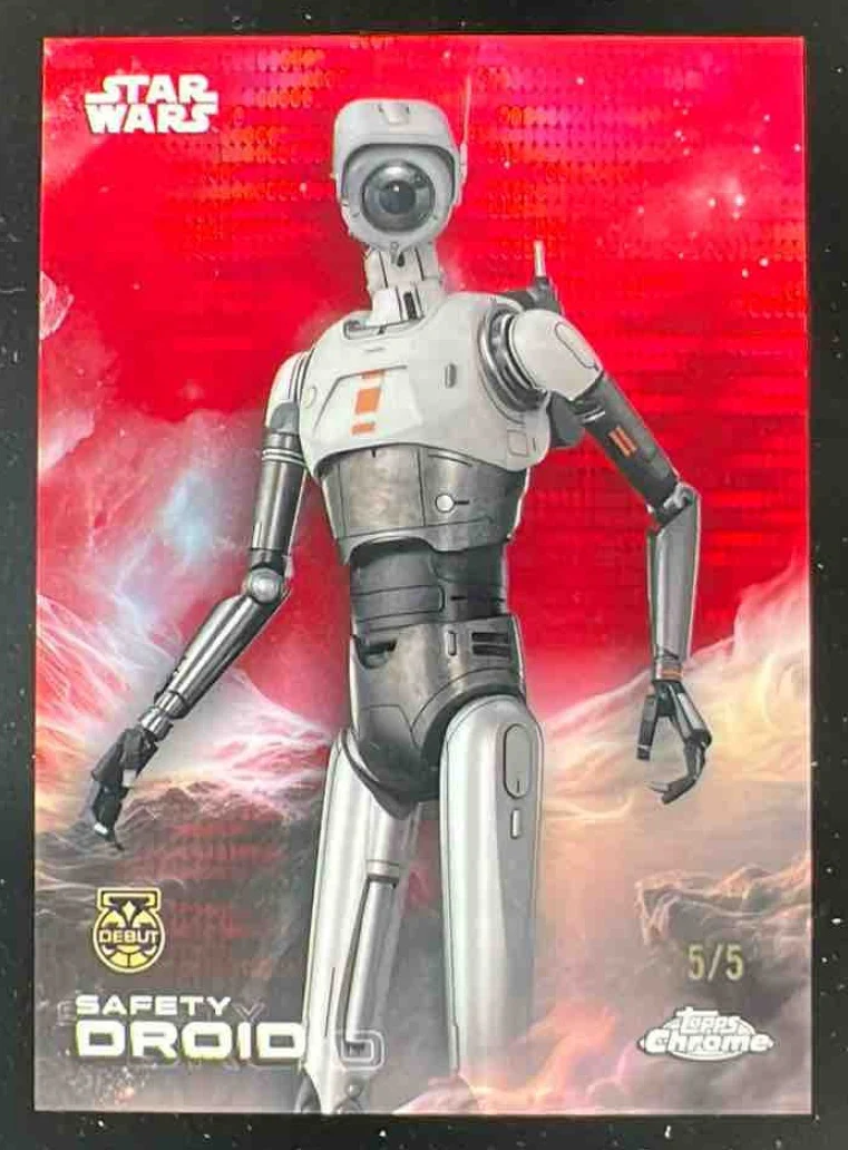 2025 Topps Chrome Star Wars Red Pulsar Refractor #161 Safety Droid /5
