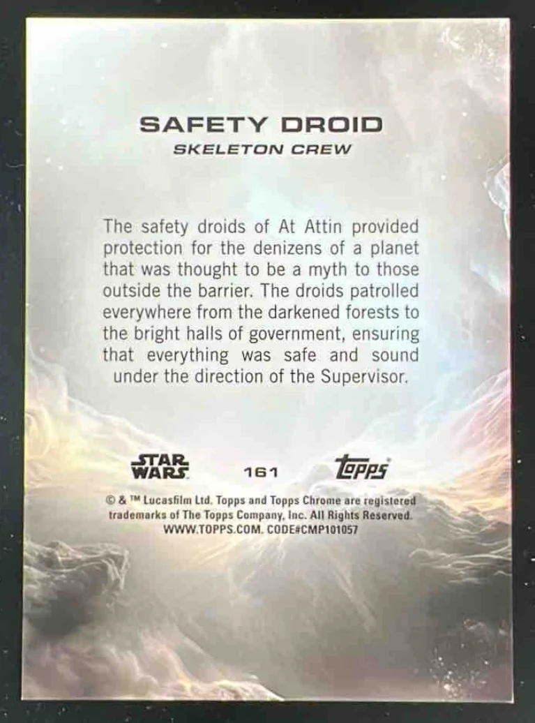 2025 Topps Chrome Star Wars Red Pulsar Refractor #161 Safety Droid /5 - Image 2