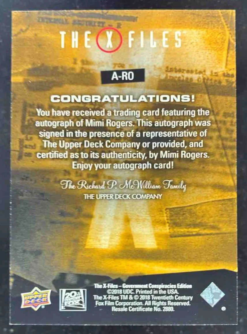 2019 The X-Files UFOs and Aliens Edition Paranormal Script #A-RO Mimi Rogers - Image 2