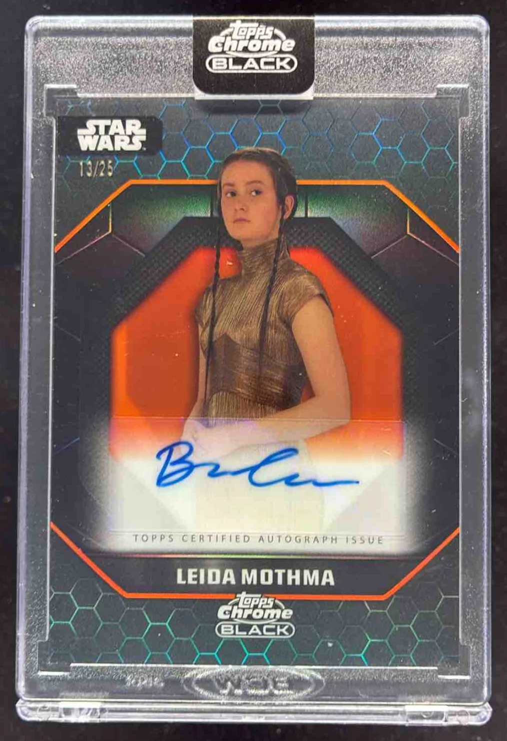 2024 Topps Chrome Black Star Wars Light Side Orange Bronte Carmichael Auto /25