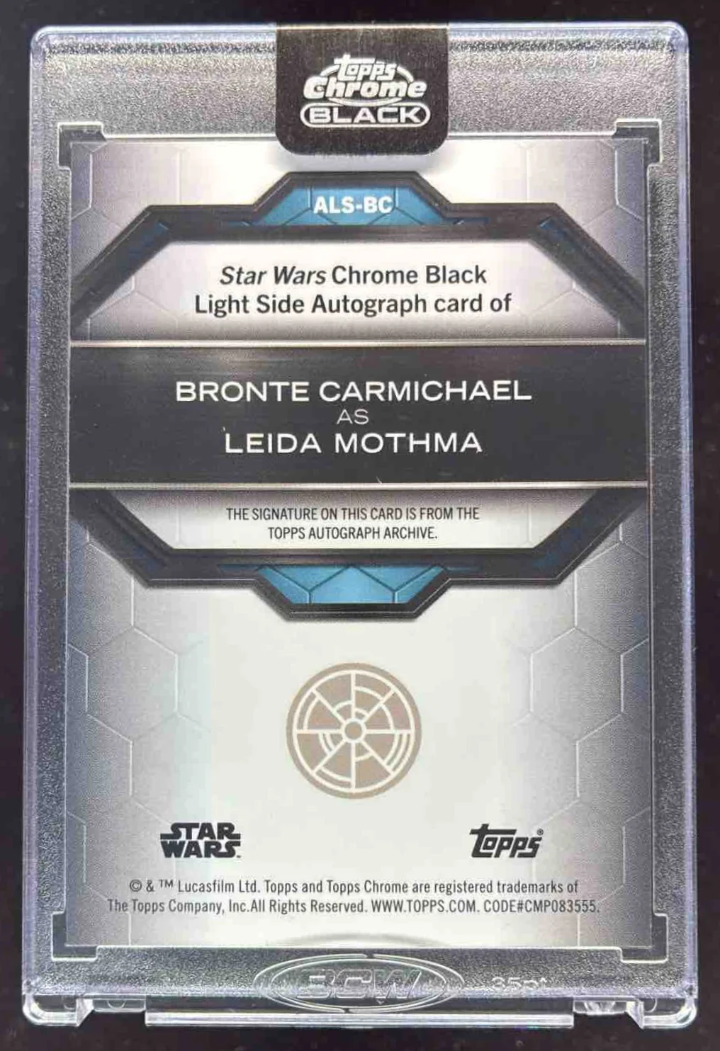 2024 Topps Chrome Black Star Wars Light Side Orange Bronte Carmichael Auto /25 - Image 2