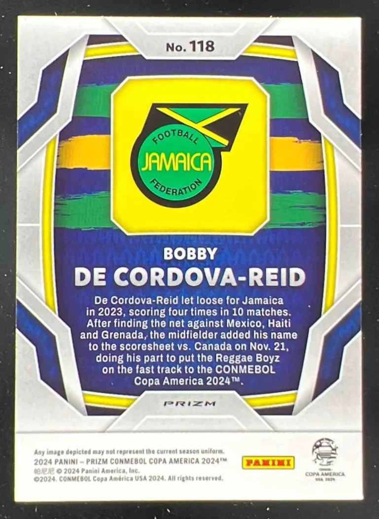 2024 Panini Prizm Copa America Elephant Prizm SSP #118 Bobby De Cordova-Reid - Image 2